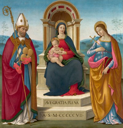 Madonna col Bambino con San Giusto di Volterra e Santa Margherita di Antiochia da Bastiano Mainardi